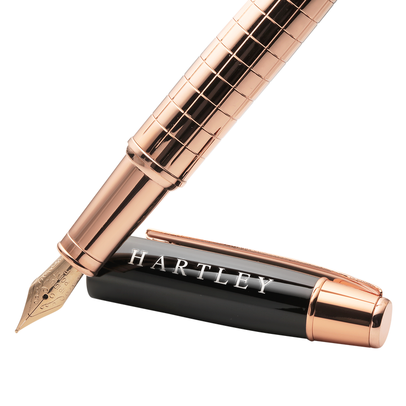 Hartley Rose Gold Executive Fountain Pen Close Up